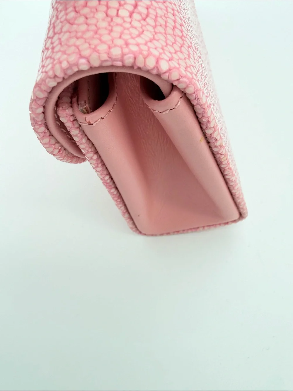 J. Markell Pink Baby Grande Stingray Leather Clutch Crossbody